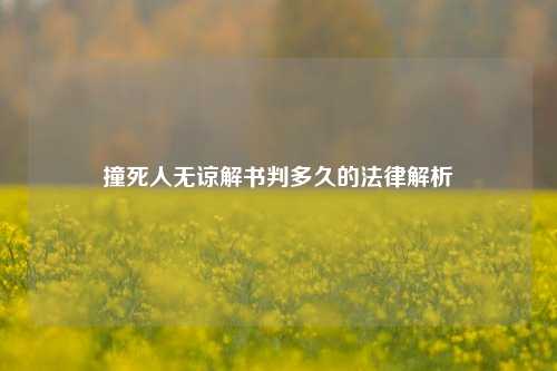 撞死人无谅解书判多久的法律解析